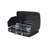 New Fornello a gas portatile con 2 fuochi a valigetta, 46x30x8 cm - Campeggio