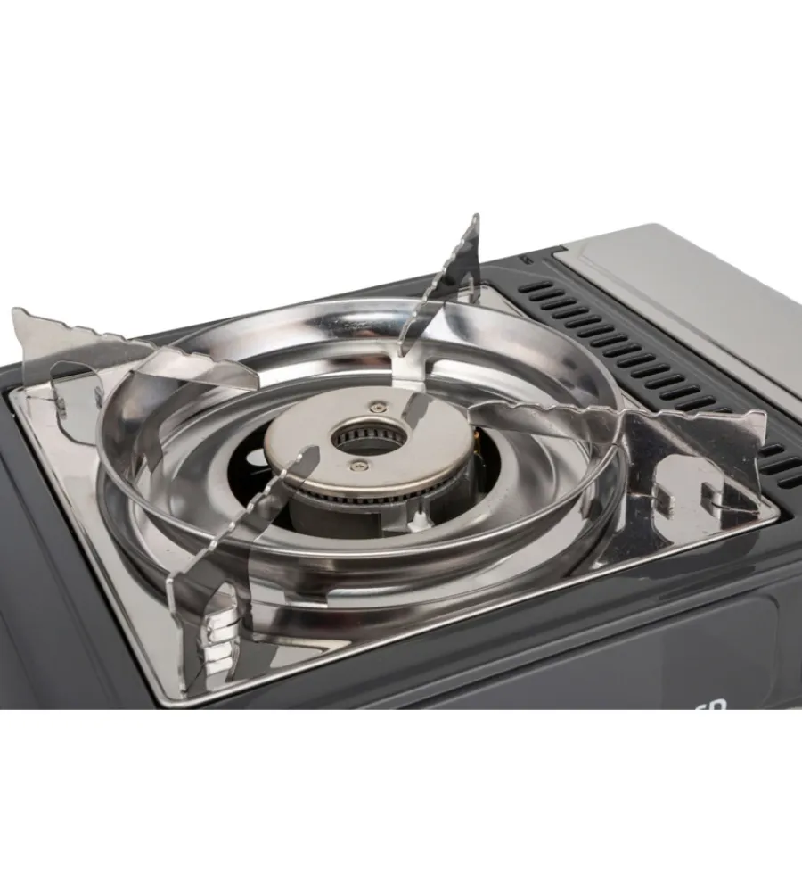 Brunner Campeggio|Fornello da campeggio a gas "devil sd ng" in acciaio inox 1 fuoco 37,2x28,6x12,5 cm