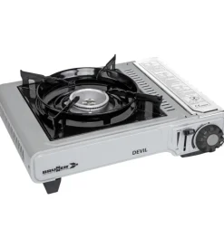 Campeggio-Brunner Fornello da campeggio a gas "devil" in acciaio inox 1 fuoco 37,2x28,6x12,5 cm