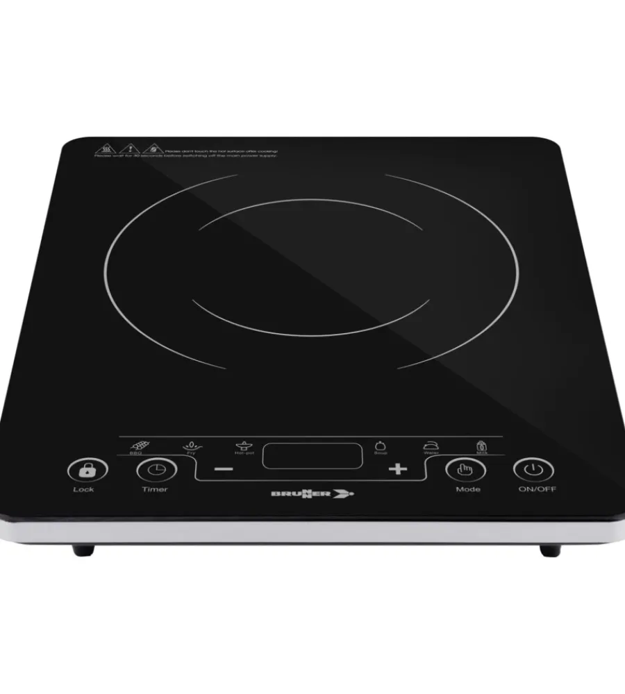 Brunner Campeggio|Fornello da campeggio elettrico "hot point induction" in vetroceramica 1 fuoco 28x35x4,6 cm