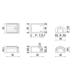 Forni Pizza-Linea VZ Forno per pizza rettangolare "vesuvio" in refrattario, 56x61x54 cm