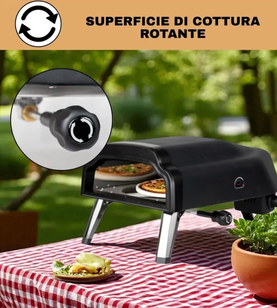 Arnold Forni Pizza|Forno pizza a gas "stromboli" nero 1 pizza