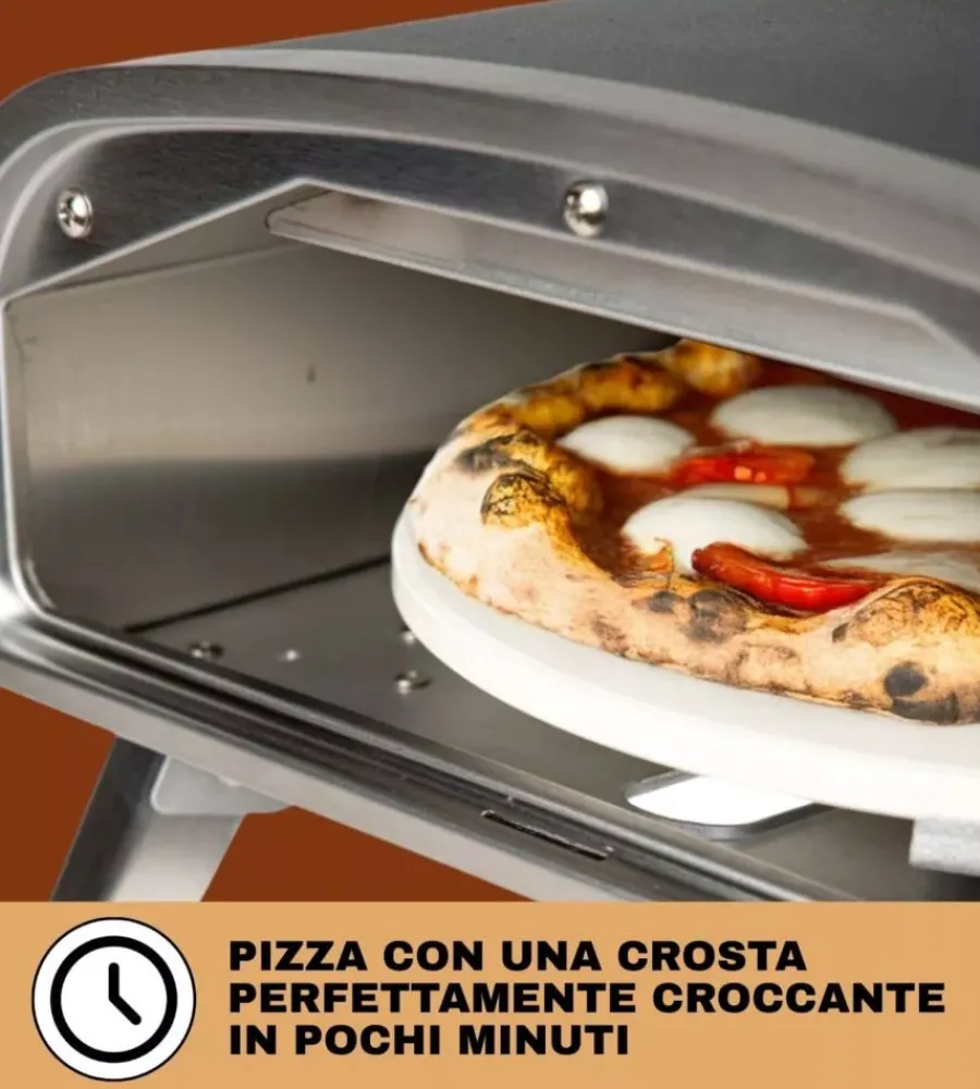 Forni Pizza-Arnold Forno pizza a gas "vulcano" nero 1 pizza