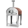 Forni Pizza-Fontana Forni Forno pizza a gas con carrello fontana "mangiafuoco" colore rosso 4 pizze