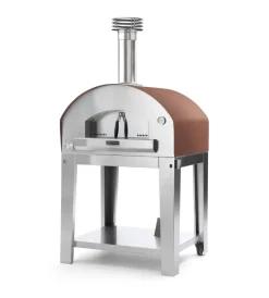 Forni Pizza-Fontana Forni Forno pizza a gas con carrello fontana "mangiafuoco" colore rosso 4 pizze