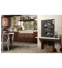 Forni Pizza-Fontana Forni Forno pizza a legna ad incasso fontana "inc qv 80x45" colore antracite 2 pizze