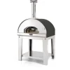 Forni Pizza-Fontana Forni Forno pizza a legna con carrello fontana "mangiafuoco" colore antracite 4 pizze