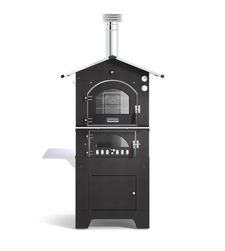 Forni Pizza-Fontana Forni Forno pizza a legna fontana "gusto 80x45" colore antracite 2 pizze