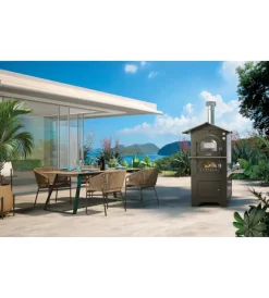Forni Pizza-Fontana Forni Forno pizza a legna fontana "gusto 80x45" colore antracite 2 pizze