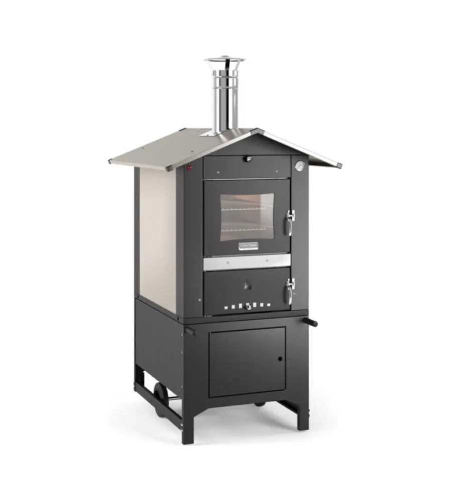 Fontana Forni Forni Pizza|Forno pizza a legna fontana "people 80x45" colore antracite 2 pizze
