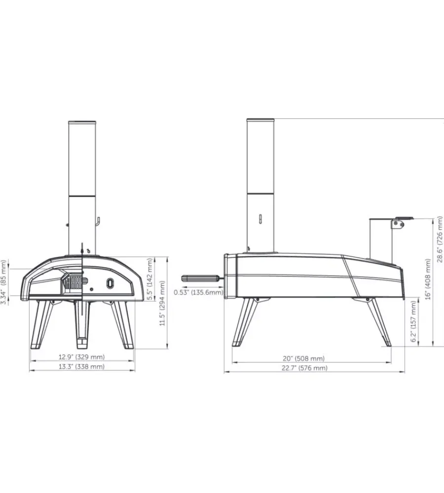 Ooni Forni Pizza|Forno pizza a pellet portatile "fyra 12" 1 pizza