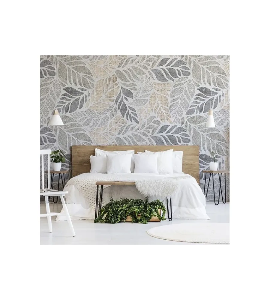 Decorazione Pareti- Fotomurale adesivo "leaves pattern" in pvc, 312x280 cm