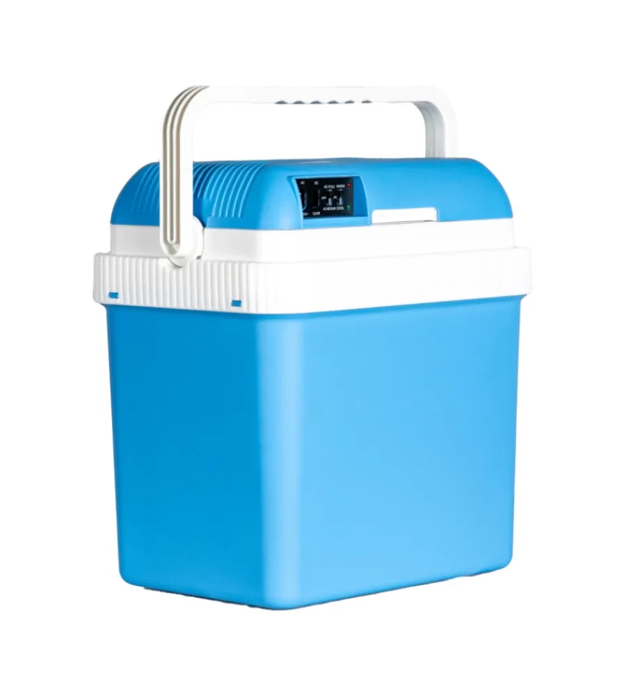 Sale Frigo portatile elettrico da campeggio blu con adattatore 24 lt Auto Interno
