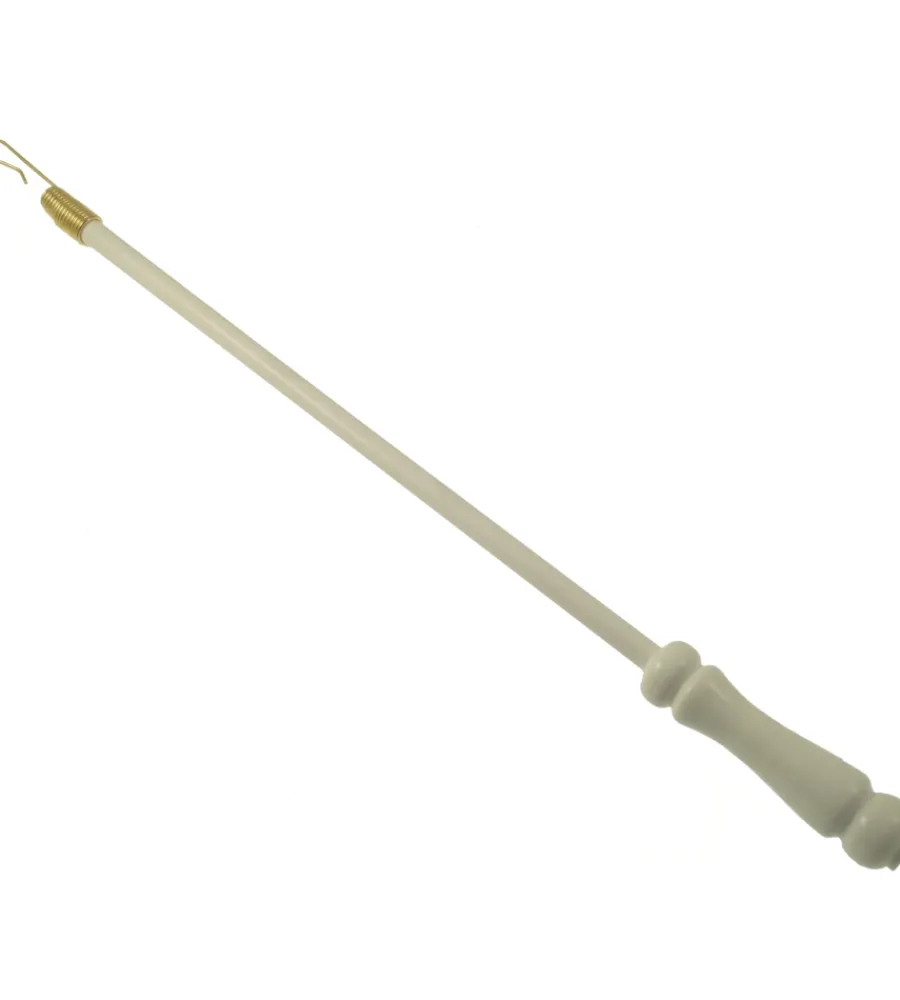 Tessile D'Arredo- Frusta tiratende in legno 100 cm laccato bianco.