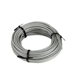 Ferramenta Per Esterno- Fune in ferro zincato plastificato, anima in  fibra tessile ø 3 - 4 mm. 15 mt.