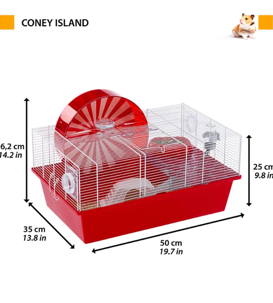 Gabbie Per Roditori-Ferplast Gabbia coney island per criceti bianca -