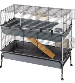 Clearance Gabbia per conigili a due piani "rabbit 120 double", 118x58x117 cm - Gabbie Per Roditori