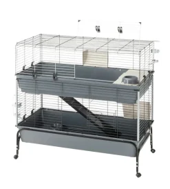 Clearance Gabbia per conigili a due piani "rabbit 120 double", 118x58x117 cm - Gabbie Per Roditori