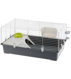 Sale Gabbia per conigli "rabbit 100" grigio, 95x57xh46 cm  - Gabbie Per Roditori