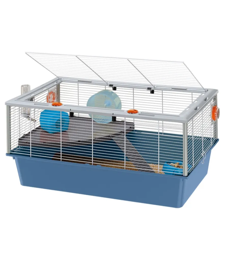 Discount Gabbia per criceti 15 bianco e blu, 78x48x39 cm - Gabbie Per Roditori
