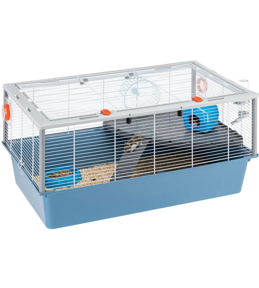 Discount Gabbia per criceti 15 bianco e blu, 78x48x39 cm - Gabbie Per Roditori