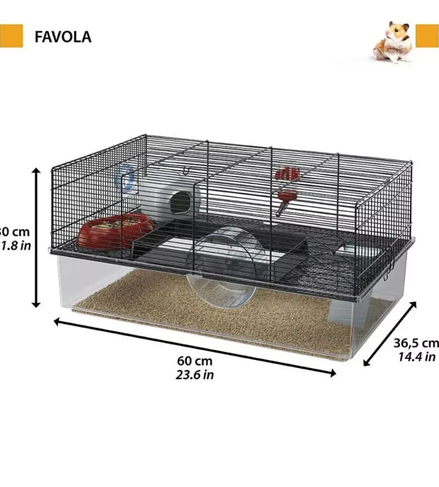 Gabbie Per Roditori-Ferplast Gabbia per piccoli roditori "favola" 60 x 36.5 x h 30 cm-
