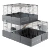 Ferplast Gabbie Per Roditori|Gabbia per porcellini d'india - gabbia multipla double nera 107,5 x 72 x h 50 cm -