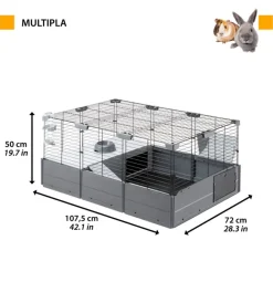 Online Gabbia per porcellini d'india - gabbia multipla nera 107,5 x 72 x h 50 cm - Gabbie Per Roditori