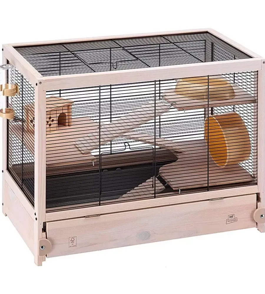 Gabbie Per Roditori-Ferplast Gabbia per roditori "hamsterville" nera, 60x34x49 cm -