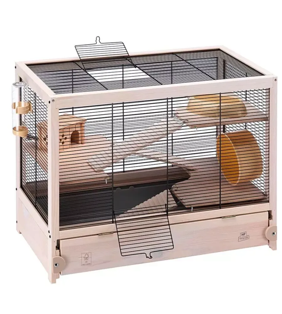 Gabbie Per Roditori-Ferplast Gabbia per roditori "hamsterville" nera, 60x34x49 cm -