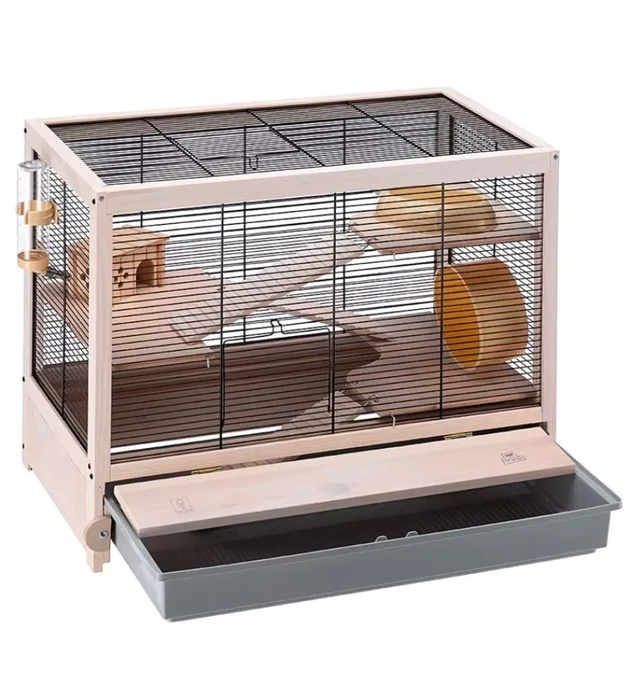 Gabbie Per Roditori-Ferplast Gabbia per roditori "hamsterville" nera, 60x34x49 cm -