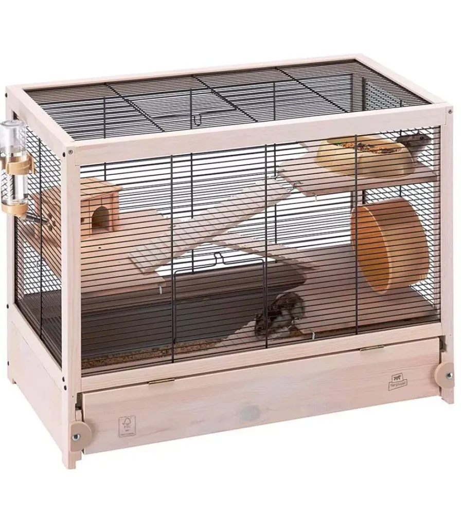 Gabbie Per Roditori-Ferplast Gabbia per roditori "hamsterville" nera, 60x34x49 cm -