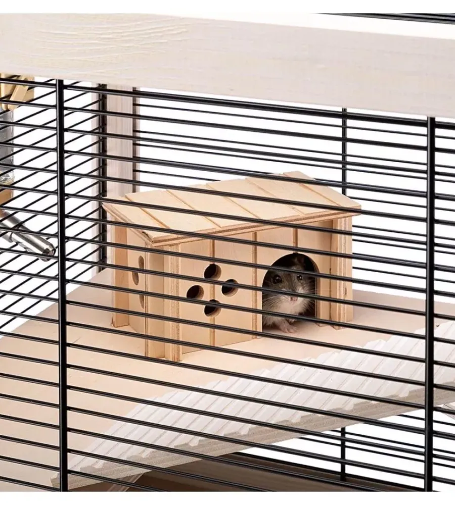 Gabbie Per Roditori-Ferplast Gabbia per roditori "hamsterville" nera, 60x34x49 cm -