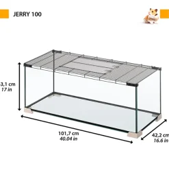 Gabbia per topi e ratti in vetro " jerry 80", 101,7x42,9x43,1 cm - Gabbie Per Roditori