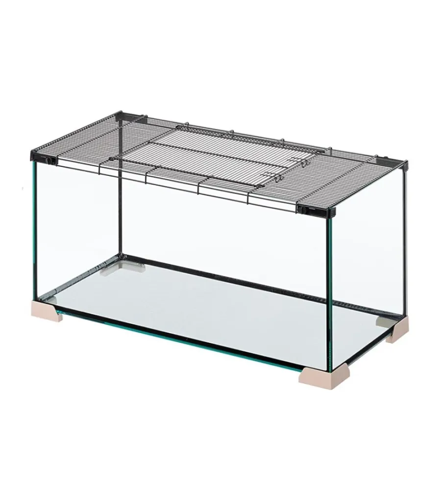 Gabbie Per Roditori-Ferplast Gabbia per topi e ratti in vetro " jerry 80", 81,7x36,9x43,1 cm -