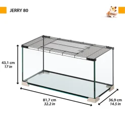 Gabbie Per Roditori-Ferplast Gabbia per topi e ratti in vetro " jerry 80", 81,7x36,9x43,1 cm -