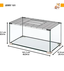 Gabbie Per Roditori-Ferplast Gabbia per topi e ratti in vetro " jerry 80", 101,7x51,9x53,1 cm -