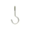 New Ganci aperti in ferro plastificato bianco con filetto per legno 5,2x80 mm. 2 pz. Sistemi Di Fissaggio