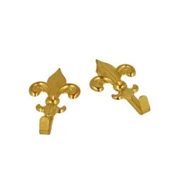 Decorazione Pareti- Ganci per quadri modello "giglio" 19 x 32 mm. finitura ottone lucido 5 pz.