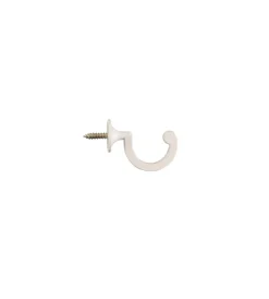 Tessile D'Arredo- Gancio fermatenda metallo bianco, 2 pezzi