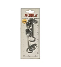 Ferramenta Per Mobili E Infissi- Gancio per finestra 80 mm. - bronzato - 2 pz.