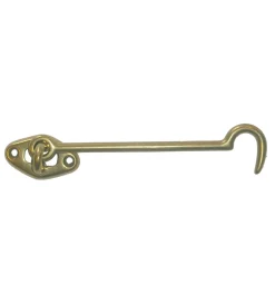 Ferramenta Per Mobili E Infissi|Gancio per finestra 80 mm. - ottonato - 2 pz.
