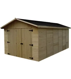 Clearance Garage in legno "ed 2848 n" in abete 300x520x226 cm Casette Da Giardino