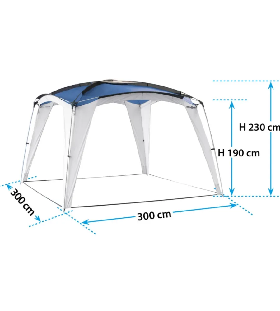 Brunner Campeggio|Gazebo da campeggio "medusa ii" in acciaio e fiberglass blu 3x3 m