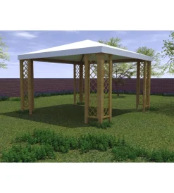 Coperture Per Esterno E Accessori- Gazebo da esterno "capri" con grigliati in legno, 300x300 cm