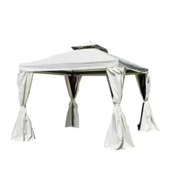 Coperture Per Esterno E Accessori- Gazebo da esterno quadrato solaria "nebraska" in alluminio ecru' 3x3 mt