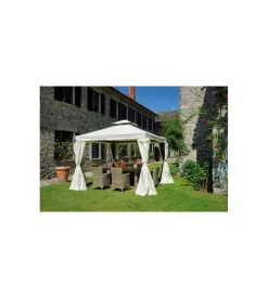 Coperture Per Esterno E Accessori- Gazebo da esterno quadrato solaria "nebraska" in alluminio ecru' 3x3 mt
