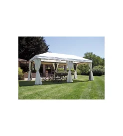 Gazebo da esterno rettangolare solaria "nebraska" in alluminio ecru' 6x3 mt Coperture Per Esterno E Accessori