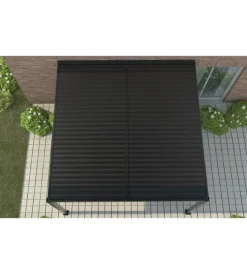 Gazebo pergola bioclimatica da esterno addossata elica garden antracite in alluminio - 4x4 m Coperture Per Esterno E Accessori