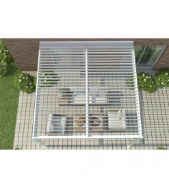 Coperture Per Esterno E Accessori|Gazebo pergola bioclimatica da esterno addossata elica garden bianco in alluminio - 3x4 m